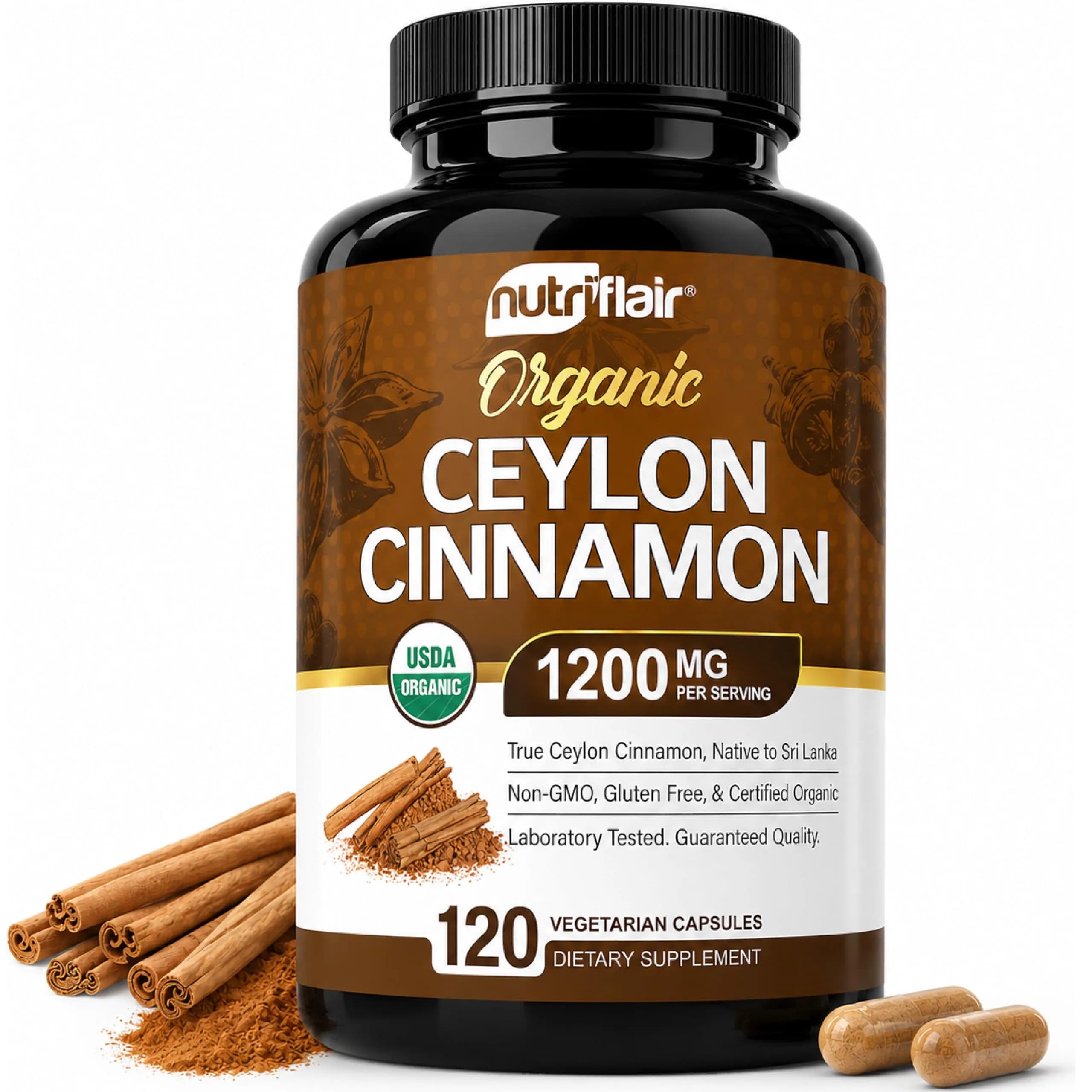 NutriFlair Organic Ceylon Cinnamon 1200mg
