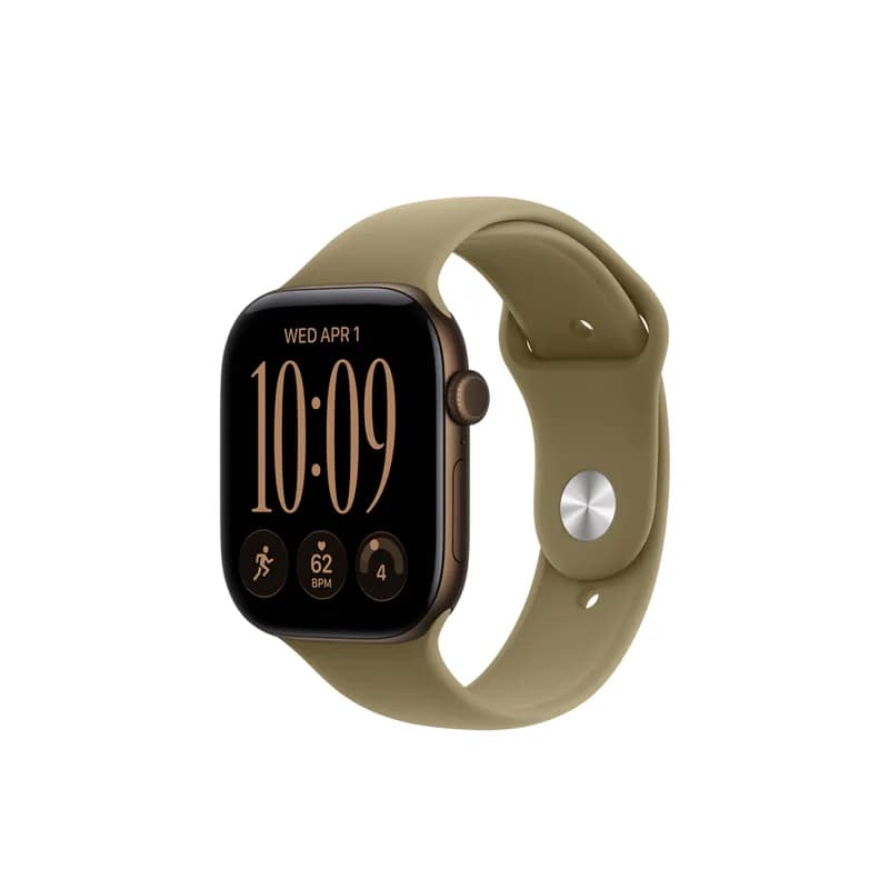 Apple Watch Series 12 with dark bronze aluminum case and sport band