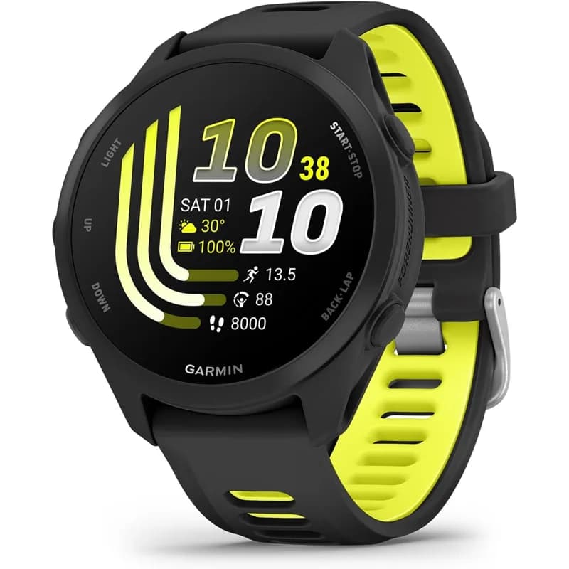 Garmin Forerunner 170 in black with amp yellow strap